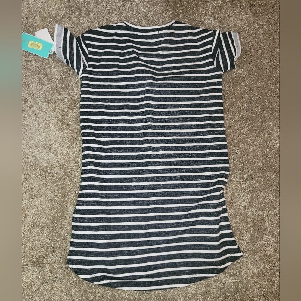 Copper Key Black and White Striped Girls' Casual Dress